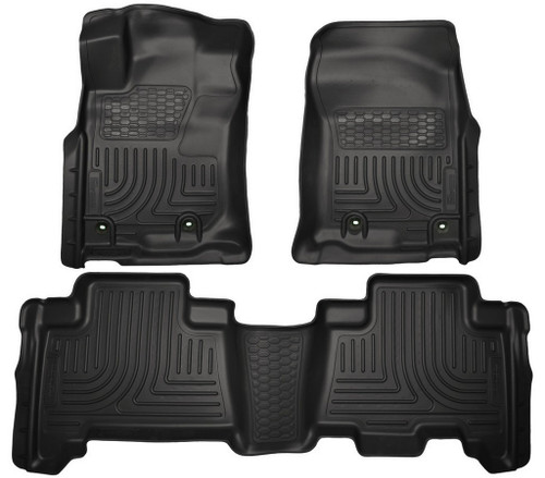 Floor Liner - WeatherBeater - Front / 2nd Row - Plastic - Black / Textured - Toyota Midsize SUV 2013-16 - Kit
