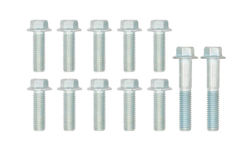Timing Cover Bolt - 8 mm x 1.25 Thread - 30 mm / 45 mm Long - Hex Head - Steel - Zinc Plated - GM LS-Series - Kit