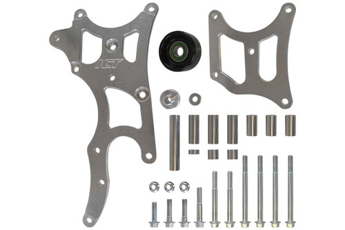 Alternator Bracket - Driver Side - Upper / Lower - High Mount - Head Mount - Aluminum - Natural - GM LS-Series - Kit