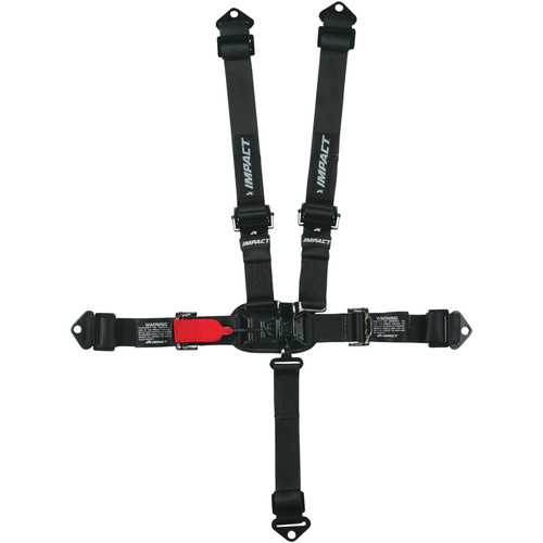 Harness - Junior Racer Series - 5 Point - Latch and Link - SFI 16.1 - Pull Down Adjust - Bolt-In / Wrap Around - Individual Harness - Quarter Midget / Junior Dragster - Black - Kit