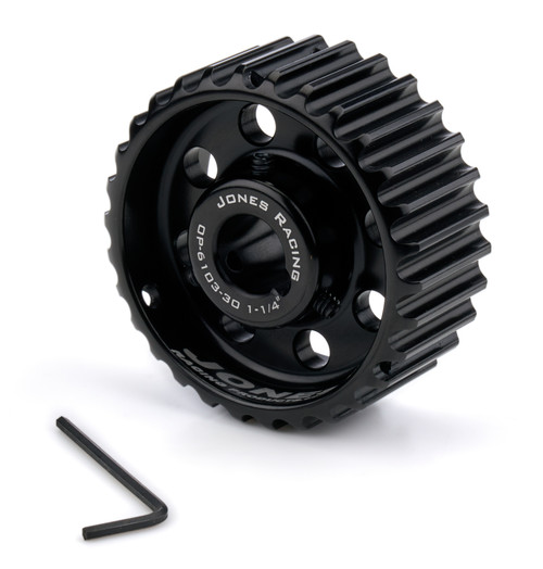 Oil Pump Pulley - HTD - 30 Tooth - 1-1/4 in Wide - 5/8 in Shaft - 3/16 in Keyway - Aluminum - Black Anodized - Each