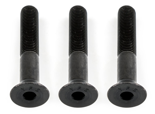 Bolt - 3/8-24 in Thread - 2.250 in Long - Flat Allen Head - Steel - Black Oxide - Set of 3
