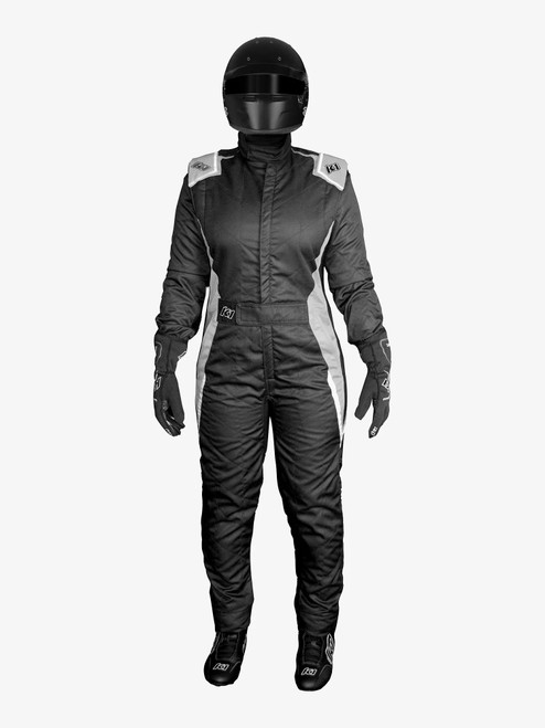 Driving Suit - Layla - 1-Piece - SFI 3.2A/5 - Double Layer - Nomex - Black / Gray - X-Large - Each