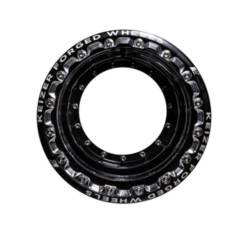 Wheel Shell - Outer - 15 x 8 in - Beadlock - Aluminum - Black Powder Coat - Each