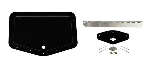 Access Door - 6 x 12 in D-Shaped Door - Hinge / Hardware Included - Aluminum - Black Powder Coat - Kit