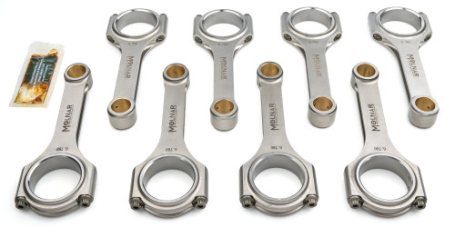 Connecting Rod - H-Beam - 6.760 in Long - 7/16 in Cap Screws - Billet Steel - Big Block Chevy - Set of 8