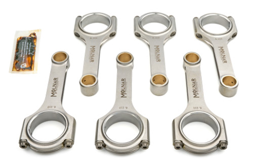 Connecting Rod - PWR ADR - H Beam - 6.210 in Long - 7/16 in Cap Screws - ARP2000 Bolt - Billet Steel - Ford Inline-6 - Set of 6