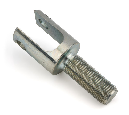 Shock Clevis - 0.375 in Hole Diameter - 0.691 in ID - 1.188 in OD - 5/8-18 in Thread - 3.24 in Length - 0.25 in Thick - Steel - Zinc Plated - Each