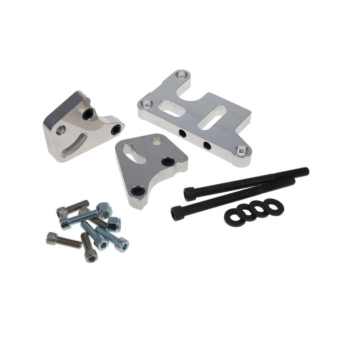 Oil Pump Bracket - External - Dry Sump - Passenger Side Mount - Aluminum - Clear Anodized - Ford Coyote - Kit
