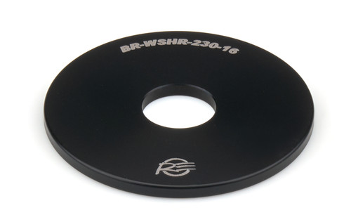 Flat Washer - Bump Stop Divider - 2.3 in OD - 0.631 in ID - 0.125 in Thick - Chamfered - Aluminum - Black Anodized - Each
