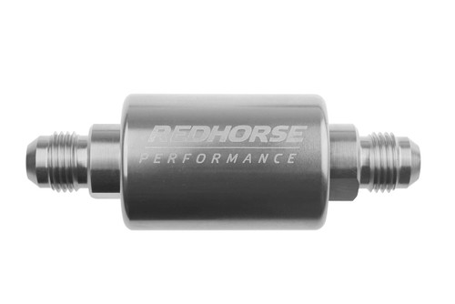 Fuel Filter - 4151 Series - In-Line - 100 Micron - Stainless Element - 8 AN Male Inlet - 8 AN Male Outlet - Aluminum - Clear Anodized - Each