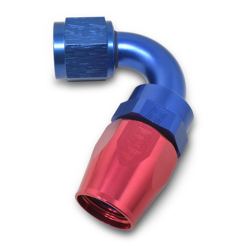 Fitting - Hose End - ProClassic - Swivel - 120 Degree - 8 AN Hose to 8 AN Female - Aluminum - Blue / Red Anodized - Each