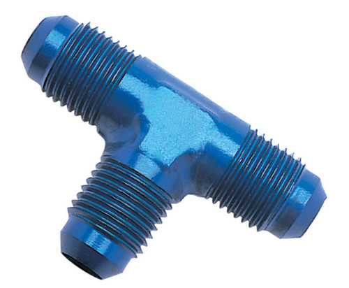 Fitting - Adapter Tee - 6 AN Male x 6 AN Male x 6 AN Male - Aluminum - Blue Anodized - Each