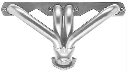Headers - Block Hugger - Short - 1.5 in Primary - 2.5 in Collector - Hardware / Reducers Included - Steel - Silver Ceramic - Small Block Chevy - Pair