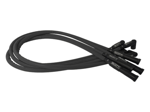 Spark Plug Wire Set - High Performance - Spiral Core - 10 mm - Black - 90 Degree Plug Boots - HEI Style - Ford 2300 - Kit