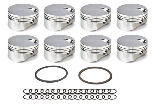 Piston - Forged - Flat Top - 4.560 in Bore - 1.270 in Compression Height - 1/16 x 1/16 x 3/16 in Ring Grooves - Minus 3.00 cc - Big Block Chevy - Set of 8