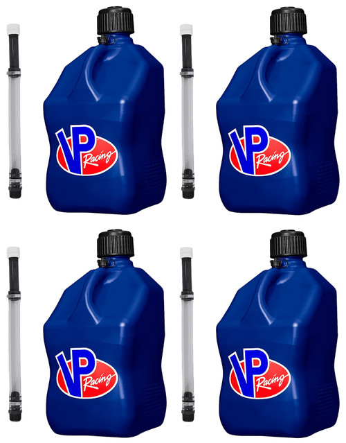 Utility Jug - 5.5 gal - 10 x 10 x 21.25 in Tall - O-Ring Seal Cap - Screw-On Vent - Filler Hose Included - Square - Plastic - Blue - Kit