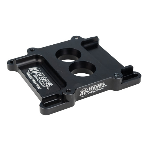 Carburetor Adapter - 1 in Thick - 2 Hole - Holley 2-Barrel to Square Bore - Aluminum - Black Anodized - Each