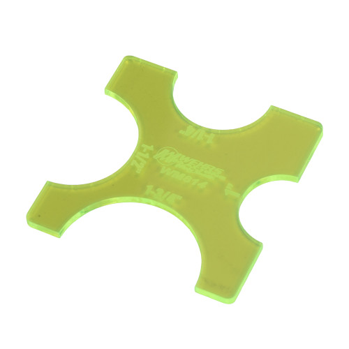 Tubing Size Gauge - 1 / 1.25 / 1.5 / 1.75 in Tube Diameter - Plastic - Fluorescent Green - Each