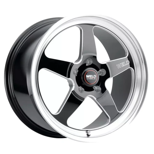 Wheel - Ventura Street - 20 x 8 in - 4.500 in Backspace - 5 x 5 in Bolt Pattern - Aluminum - Black Paint / Machined Center - Machined Lip - Each