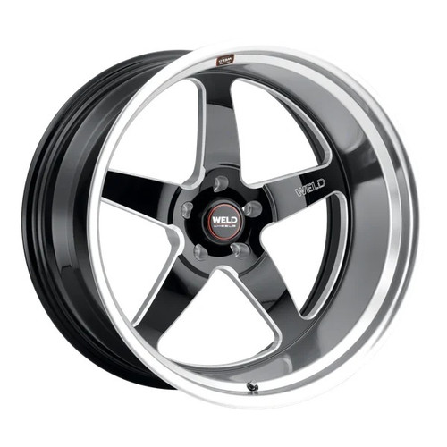 Wheel - Ventura Street - 22 x 8.5 in - 5.000 in Backspace - 5 x 5 in Bolt Pattern - Aluminum - Black Paint / Machined Center - Machined Lip - Each