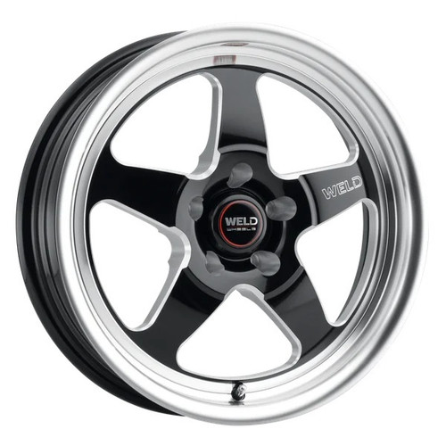 Wheel - Ventura Drag - 17 x 10 in - 7.420 in Backspace - 5 x 4.50 in Bolt Pattern - Aluminum - Black Paint / Machined Center - Machined Lip - Each