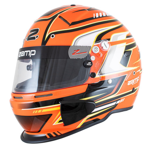 Helmet - RZ-70S - Full Face - Snell SA2025 - Head and Neck Support Ready - Orange / Black - Medium - Each