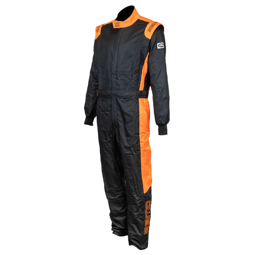 Driving Suit - ZR-40 - 1-Piece - SFI 3.2A/5 - Double Layer - Aramid - Orange / Black - 2X-Large - Each