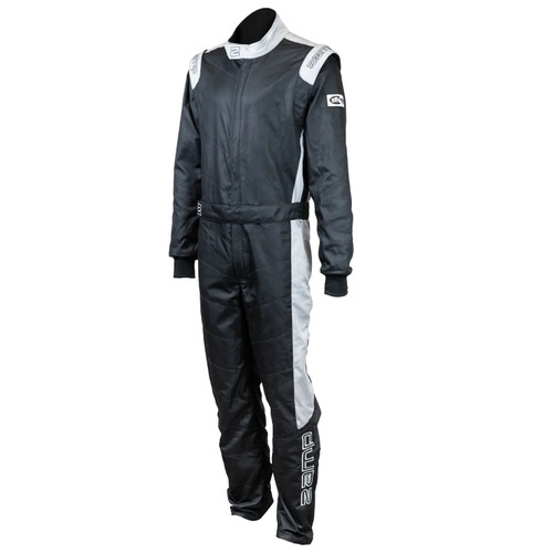 Driving Suit - ZR-40 - 1-Piece - SFI 3.2A/5 - Double Layer - Aramid - Black / Gray - Large - Each