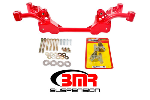 K-Member - Tubular - Factory Steering Rack - Steel - Red Powder Coat - Chevy V8 - GM F-Body 1982-92 - Each