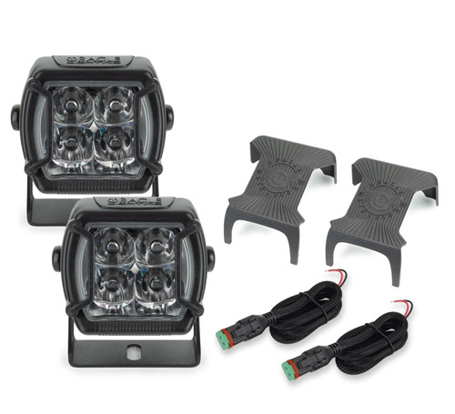 LED Light Assembly - Vega Series - 3 x 3 in Pod - White LED - 40 Watts - Universal - Pair