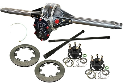 Rear Axle Assembly - MAX - 10 in Ring Gear - 4.11 Ratio - 60 in Wide - 2 in Offset Pinion - Hubs / Rotors - Black Thermal Coating - Aluminum - Center - Kit
