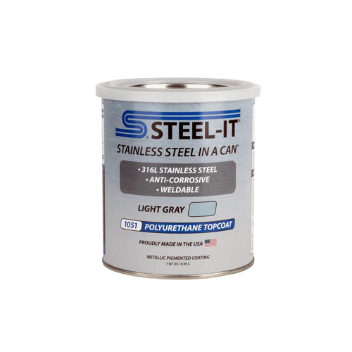 Paint - Stainless Steel in a Can - Urethane - Weldable - Non-Corrosive - Light Gray - 1 qt Can - Each