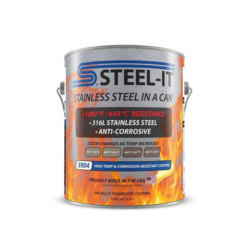 Paint - Stainless Steel in a Can - Silicone - High Temperature - Anti-Corrosive - Gray - 1 gal Can - Each