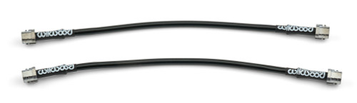 Brake Hose Kit - Flexline - DOT Approved - 13.5 in Long - 3 AN Hose - 3 AN Female Inlet - 3 AN Female Outlet - Black Rubber Coated - Front - Audi A4 1996-2009 - Pair