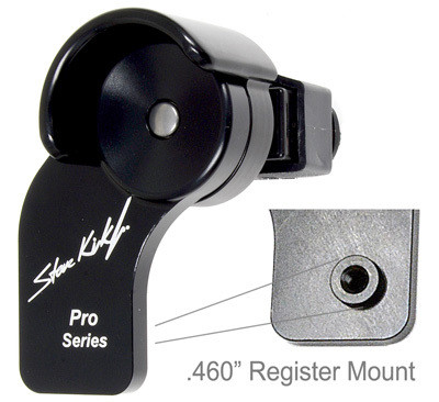 Trans Brake Button - Pro Series - 0.460 in Rear Register - Hardware / Mounting Leg / Wrench Included - Aluminum - Black Anodized - MPI Steering Wheel - Each