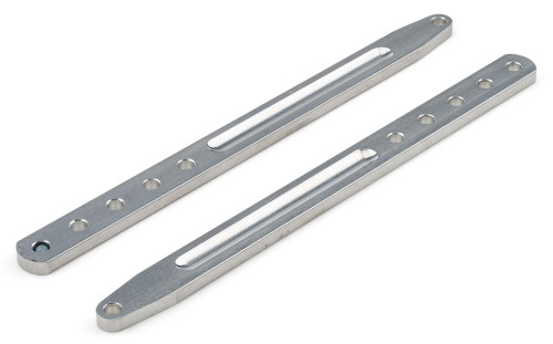 Wing Strap - Nose - Adjustable - 9 to 6 in Adjustable Height - Bolt Style - Aluminum - Natural - Sprint Car - Pair