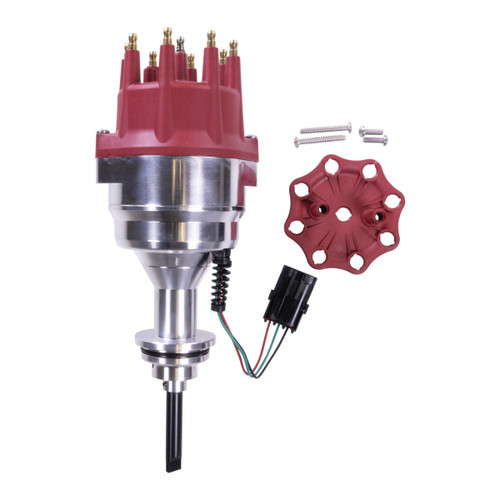 Distributor - Pro-Tuner - Magnetic Trigger - Electronic Advance - HEI Style Terminal - Red - Small Block Mopar - Each