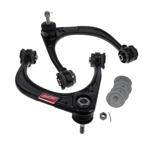 Control Arm - Stamped - Adjustable - Upper - Steel / Rubber Bushings - Steel - Black Powder Coat - Toyota Fullsize Truck 2007-21 / SUV 2008-22 - Pair