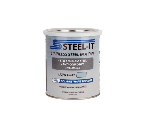 Paint - Stainless Steel in a Can - Urethane - Weldable - Non-Corrosive - Light Gray - 1 qt Can - Each