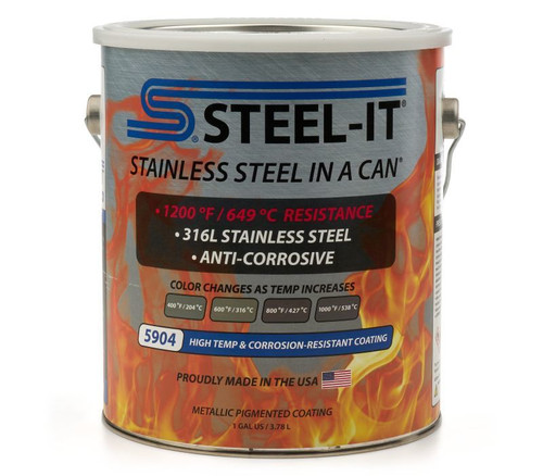 Paint - Stainless Steel in a Can - Silicone - High Temperature - Anti-Corrosive - Gray - 1 gal Can - Each