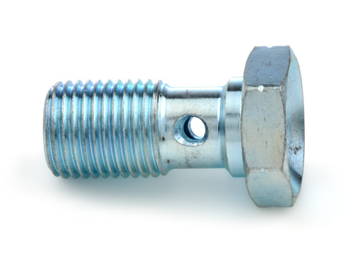 Banjo Bolt - Single Banjo - 10 mm x 1 Thread - Steel - Zinc Plated - Each