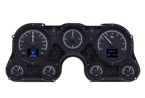 Gauge Kit - HDX - Electric - Analog - Fuel Level / Oil Pressure / Speedometer / Tachometer / Voltmeter / Water Temperature - Black Face - GM Fullsize Truck 1967-72 - Kit