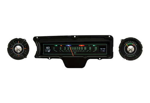 Gauge Kit - RTX - Electric - Analog - Fuel Level / Oil Pressure / Speedometer / Tachometer / Voltmeter / Water Temperature - Black Face - GM B-Body 1965 - Kit