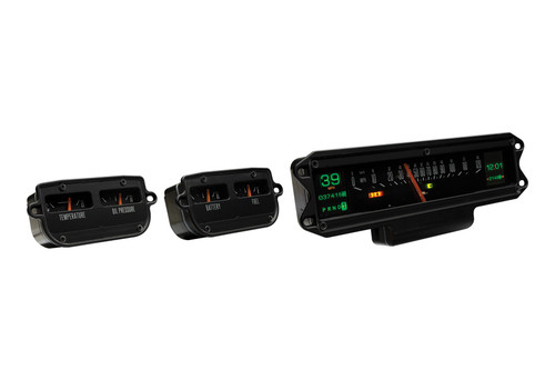 Gauge Kit - RTX - Electric - Analog - Fuel Level / Oil Pressure / Speedometer / Voltmeter / Water Temperature - Black Face - International Scout 1971-80 / Dodge D-Series 1969-75 - Kit