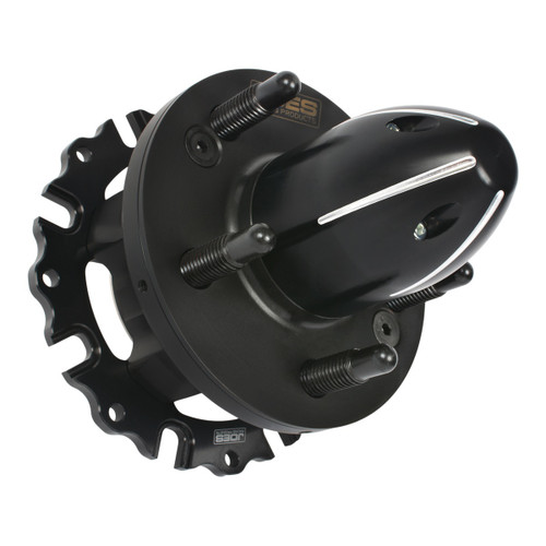 Wheel Hub - Rear - 5 x 5.00 in Wheel Bolt Pattern - 8 x 7 in Rotor Bolt Pattern - Floater - Bearings / Dust Cap / Hardware - Billet Aluminum - Black Anodized - Each