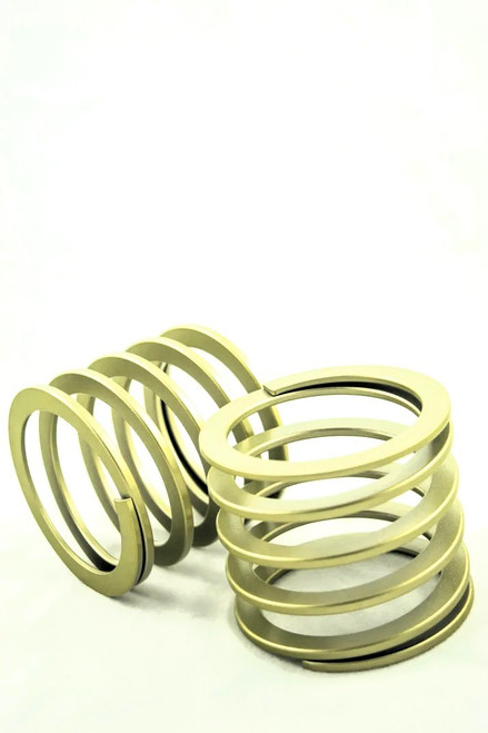 Bump Stop Spring - Flat Wire - 60 mm Length - 60 mm ID - 1.5 kgf/mm Spring Rate - Steel - Gold Powder Coat - Pair