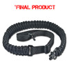 DIY 43" 550 Paracord Strap - Black & Charcoal Gray w/ Maroon Webbing