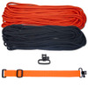DIY 43" 550 Paracord Strap - Black & Neon Orange w/ Orange Webbing