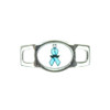 Awareness Oval Charm - Mustache Blue Ribbon